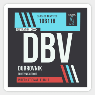 Dubrovnik (DBV) Airport Code Baggage Tag Magnet